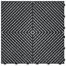 VERTEX Garage Floor Tile │ Tấm lót sàn nhựa PP chịu lực, Màu: Đen